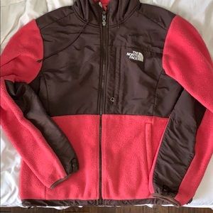 Dark pink and brown zip up jacket